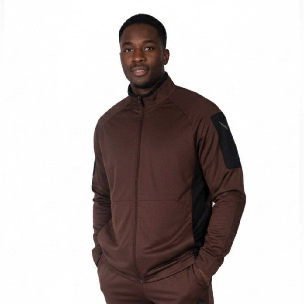 Nike Tiger Woods Platinum Jacket Men’s L Plum Fitdry AK3 Gold Full Zip Golf